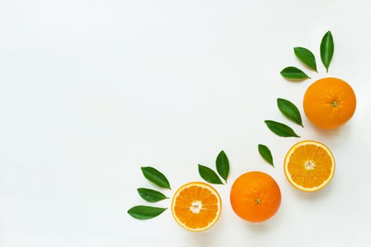 Fresh orange citrus fruit isolated on white background.