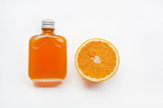 Orange juice isolated on white background.