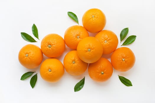 Fresh orange citrus fruit isolated on white background.