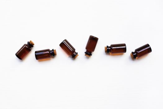 A bottle of on white background. Top view