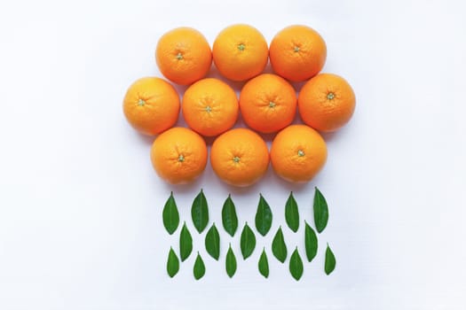 Fresh orange citrus fruit isolated on white background.