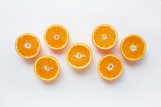 Fresh orange citrus fruit isolated on white background.