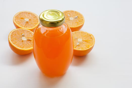 Orange juice isolated on white background.