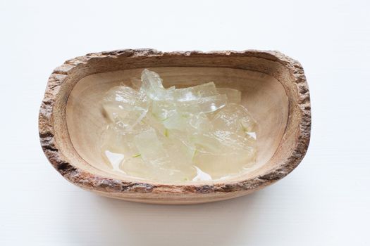 Aloe vera gel  on white background.