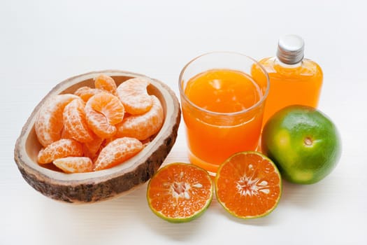 Orange juice isolated on white background.