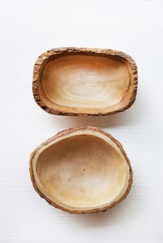wooden dish on white