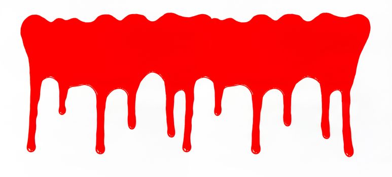 Red color dripping, Color Dropping Background. White background