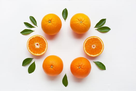 Fresh orange citrus fruit isolated on white background.