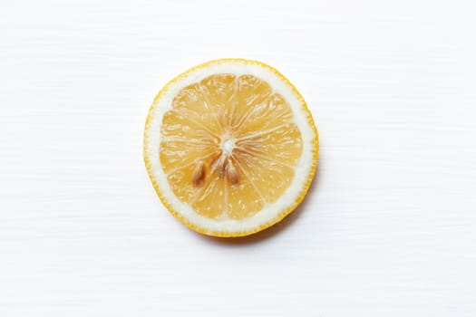 Fresh lemon slice  on a white background.