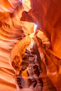 Upper Antelope Canyon in the Navajo Reservation near Page, Arizona USA