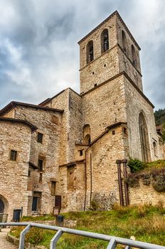 View of the medieval Cathedral of Gubbio, one of the most beautiful medieval towns in central Italy