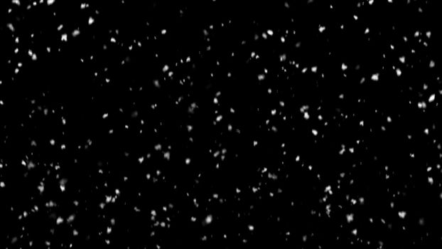 Realistic snow in 4K. Abstract winter background. 3d rendering.
