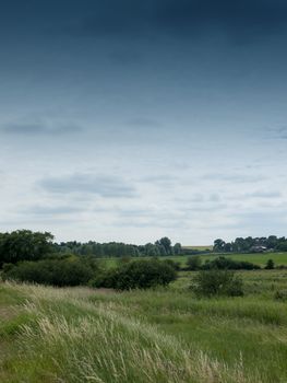 landscape country scene with trees and hills; Essex; UK