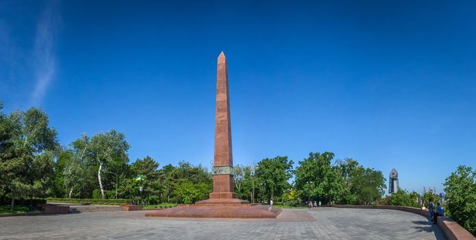 ODESSA, UKRAINE - 05.25.2018. Alley of Glory in Odessa, Ukraine. Memorial in memory of the World War 2. Monument to Unknown Sailor