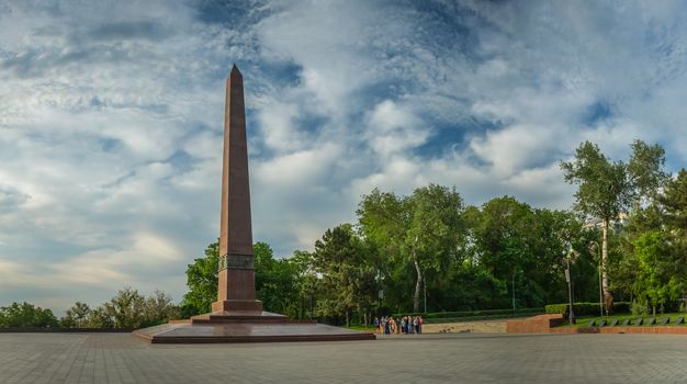 ODESSA, UKRAINE - 05.25.2018. Alley of Glory in Odessa, Ukraine. Memorial in memory of the World War 2. Monument to Unknown Sailor