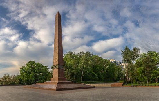 ODESSA, UKRAINE - 05.25.2018. Alley of Glory in Odessa, Ukraine. Memorial in memory of the World War 2. Monument to Unknown Sailor