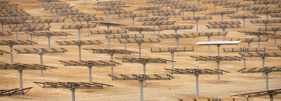 alternative energy, industrial landscape solar batteries in the desert