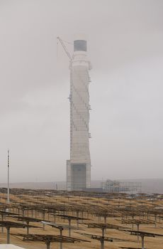 alternative energy, industrial landscape solar batteries in the desert