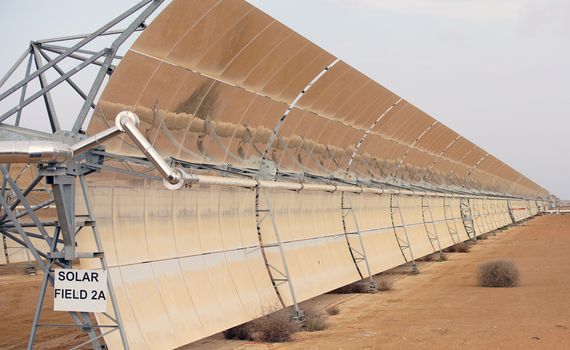 alternative energy, industrial landscape solar batteries in the desert