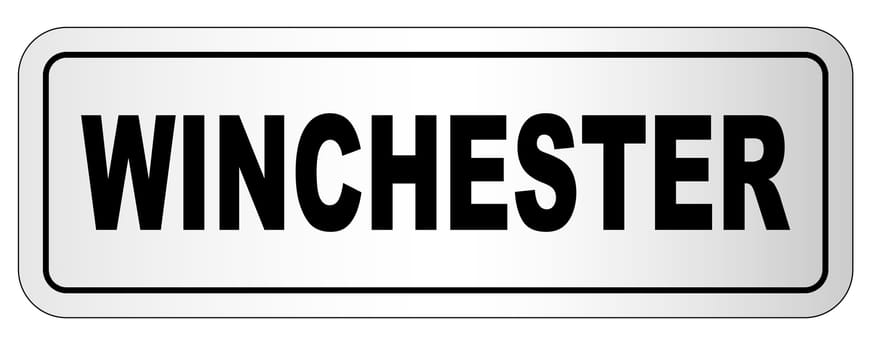 The city of Winchester nameplate on a white background