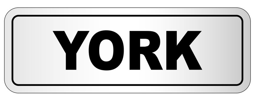 The city of York nameplate on a white background