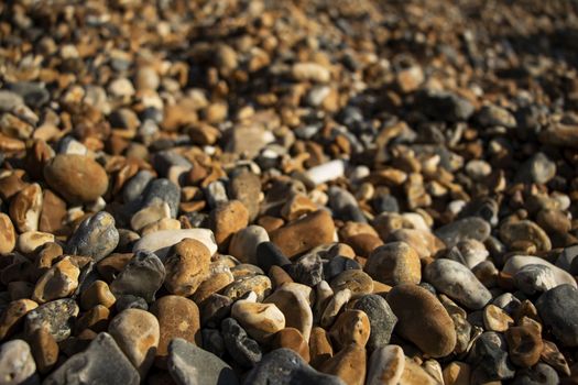 Rocks from the Rocky beach of Brighton by the Brighton Pier in the UK