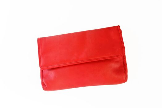 colorful fashionable clutch bag isolated on white background.