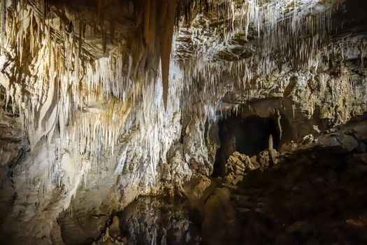 Waitomo rock formations in glowworm caves, New Zealand