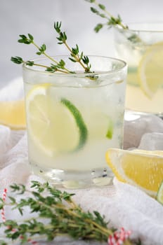 cocktail on the basis of gin, lemon juice or lime juice and notes of thyme. Pamper yourself with a refreshing cocktail on a summer day.