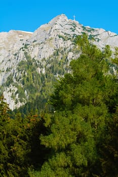 Caraiman Peak with The Heroes Cross in the Bucegi Mountain