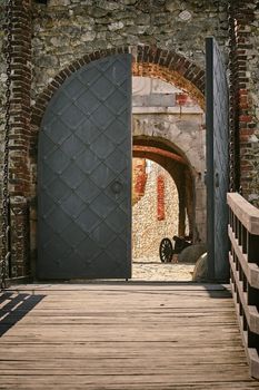 Main Entrance to the Castle of Bishops in Siewierz. Poland