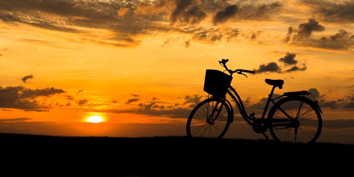 Silhouette of Bicycles at sunset