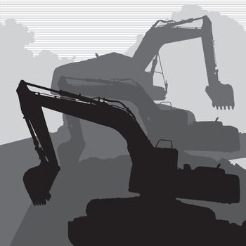 Excavator on construction site