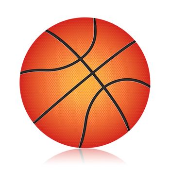 Basketball ball on white background, illustration basketball ball