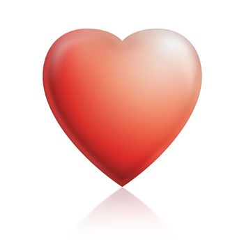 Red Heart on white background