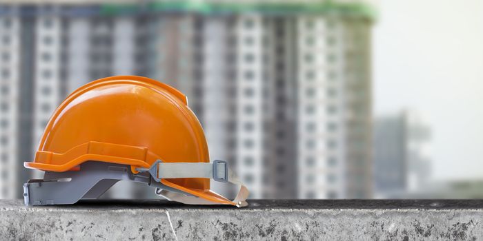 Construction helmet on Construction site