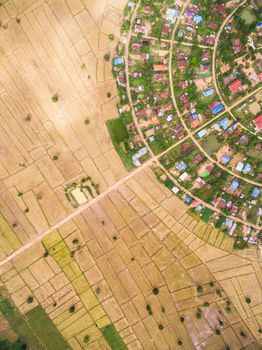 Aerial view of the village in a circle