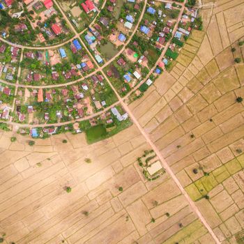 Aerial view of the village in a circle