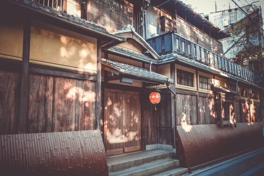Traditional japanese houses in the Gion district, Kyoto, Japan