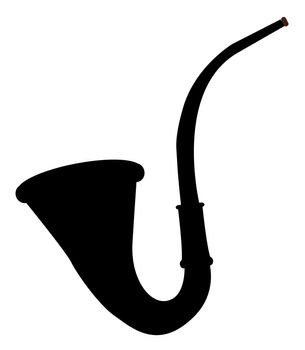 A trypical old fashioned pipe in silhouette as used by mythical detectives on a white background