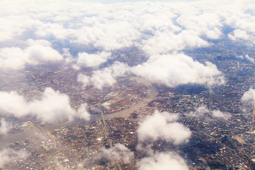 Beautiful Sky view through plane window