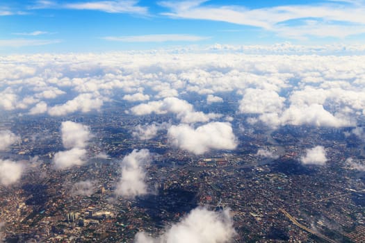 Beautiful Sky view through plane window