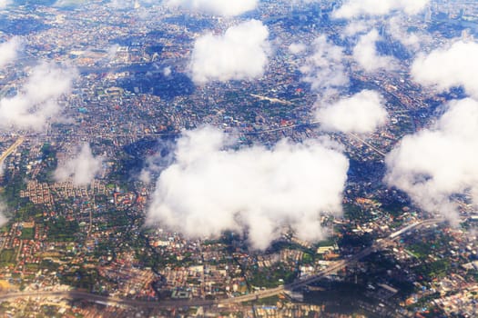 Beautiful Sky view through plane window