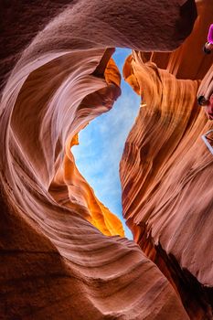 Lower Antelope Canyon in the Navajo Reservation near Page, Arizona USA