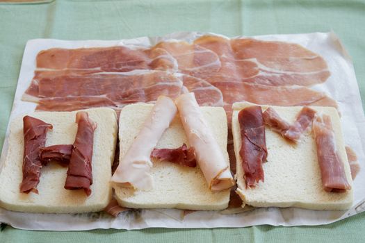 written ham on sandwich breads