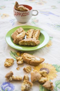 almond biscuits called cantuccini on e table