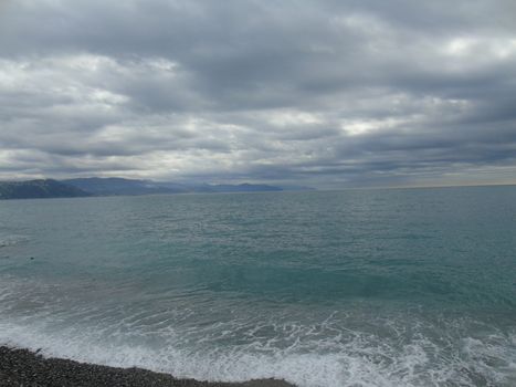 Amazing views from the seaside of Camogli in winter