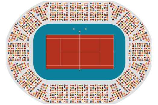 Top view of a tennis arena