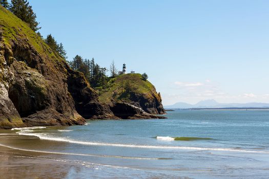 Lighthouse by Waikiki Beach in Cape Disppointment State Park in Washington State