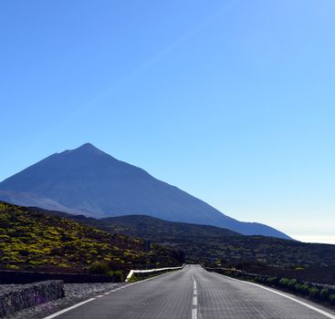 Road towards volcano El Teide Tenerife, Canary Islands